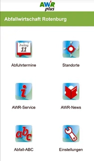 Startseite der App AWR plus © Landkreis Rotenburg (Wümme)