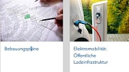 ein Bild mit einer Karte und danben ein Bild mit einer Ladesäule für E-Autos © Landkreis Rotenburg (Wümme)